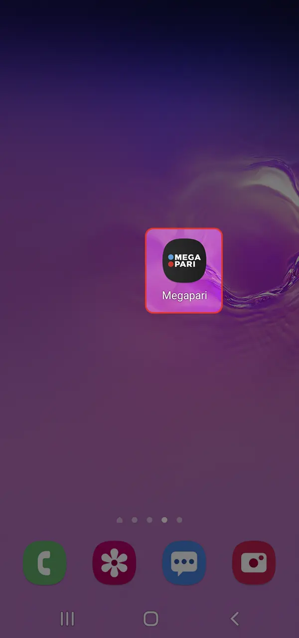 افتح تطبيق Megapari على Android وقم بتعبئة رصيد حسابك.