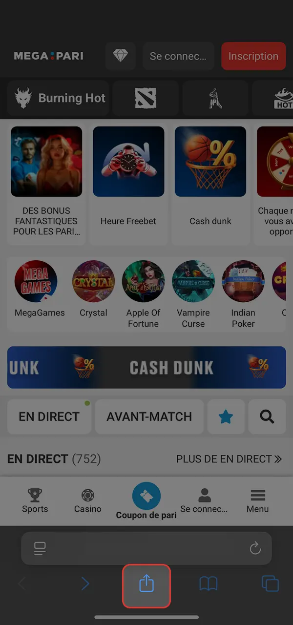 قم بتنزيل التطبيق وانضم إلى Megapari.