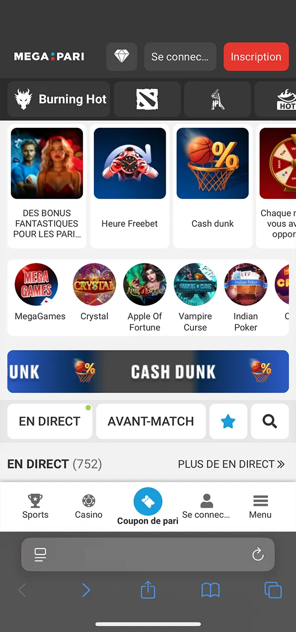 قم بإنشاء حساب Megapari في التطبيق على جهازك.