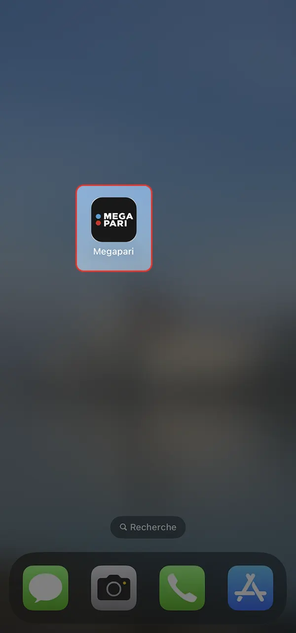 افتح تطبيق Megapari على iOS وابدأ المراهنة.