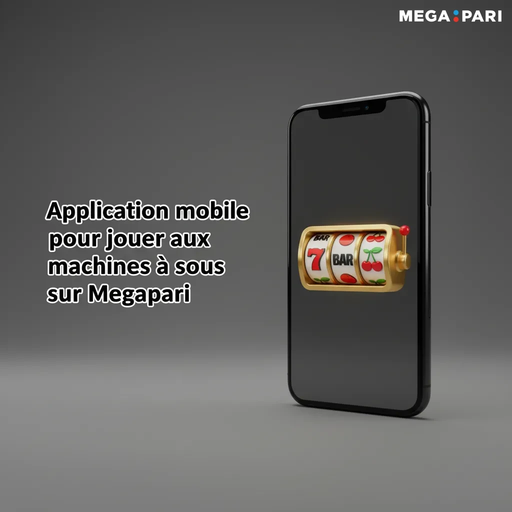 Smartphone affichant l’app Megapari machines à sous, lobby, filtres, solde synchronisé, jeu portrait ou paysage