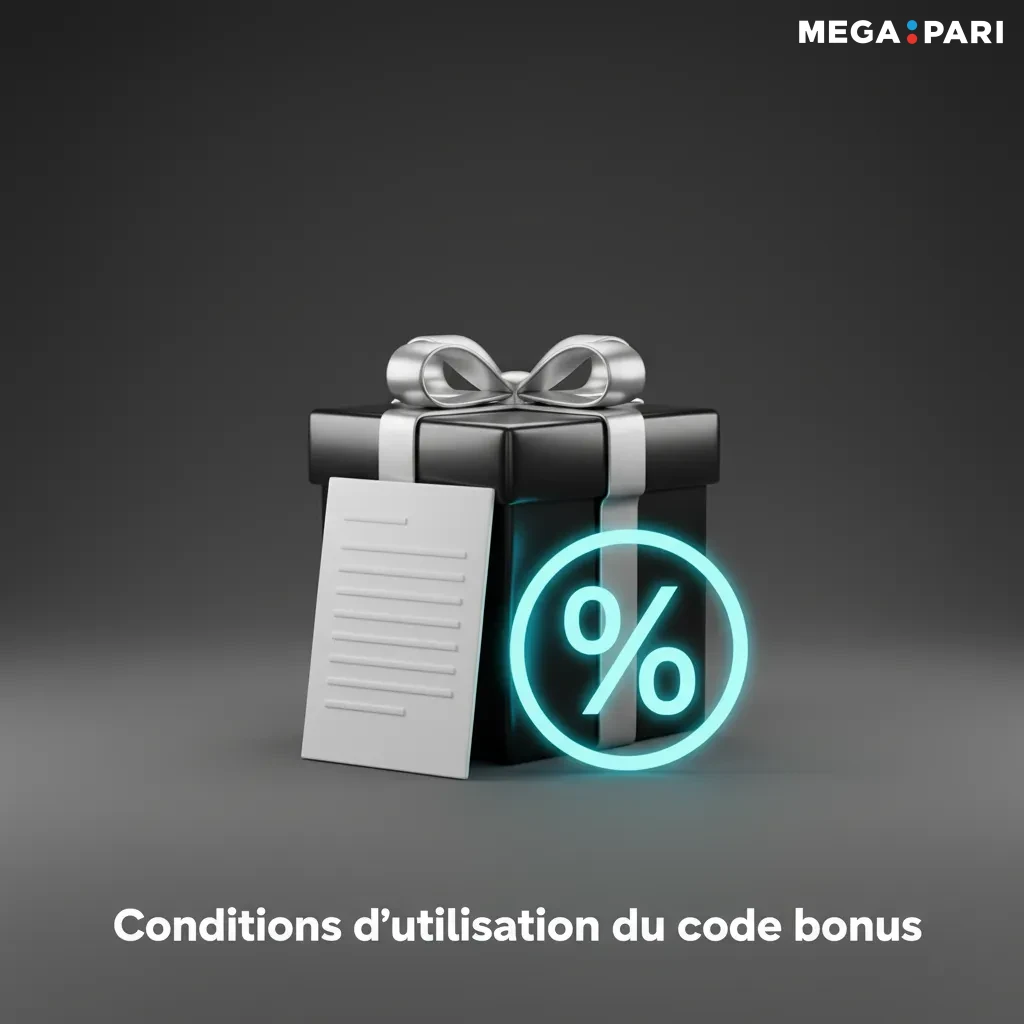 Infographie: conditions d'utilisation du code bonus Megapari—18+, un seul code, dépôt, mise, limites, expiration, KYC.