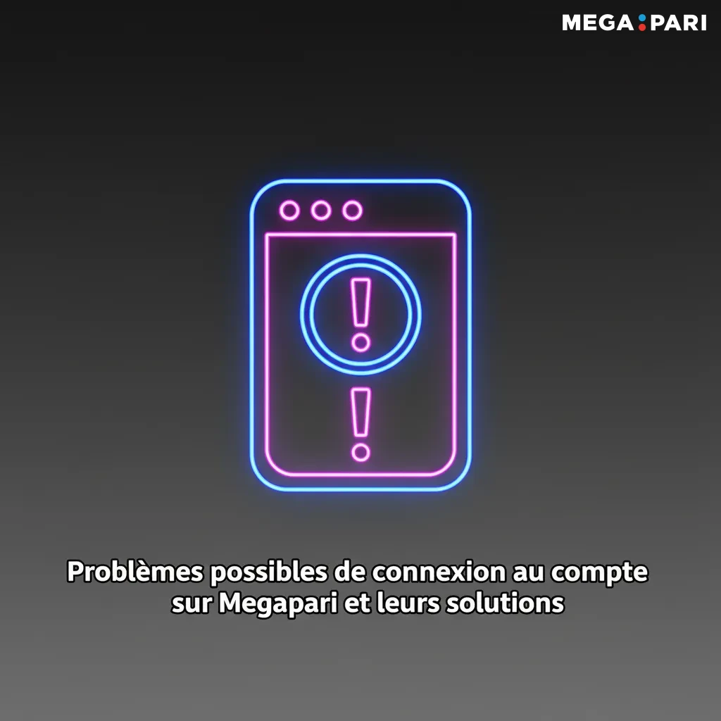 Infographie Megapari: principaux problèmes de connexion et solutions rapides (MDP, KYC, code, blocage, panne).